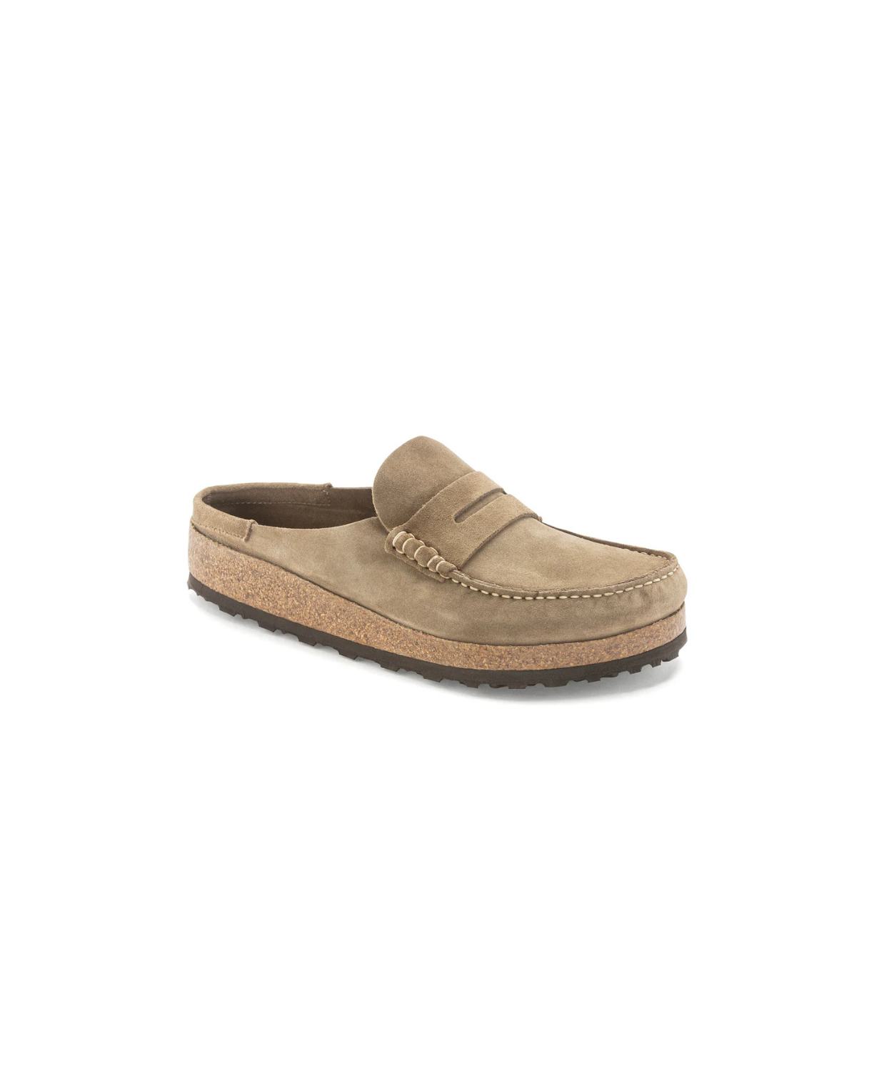 Birkenstock Naples Suede Leather Taupe Clogs