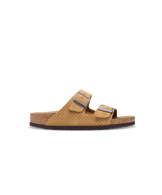 Birkenstock Arizona Embossed Suede Leather New Beige Sandals