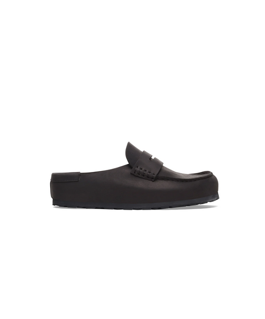 Birkenstock Naples Wrapped Oiled Leather Black Clogs