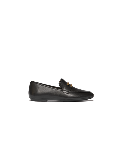FitFlop Delicato Gold Trim Leather Loafer Black